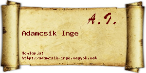 Adamcsik Inge névjegykártya